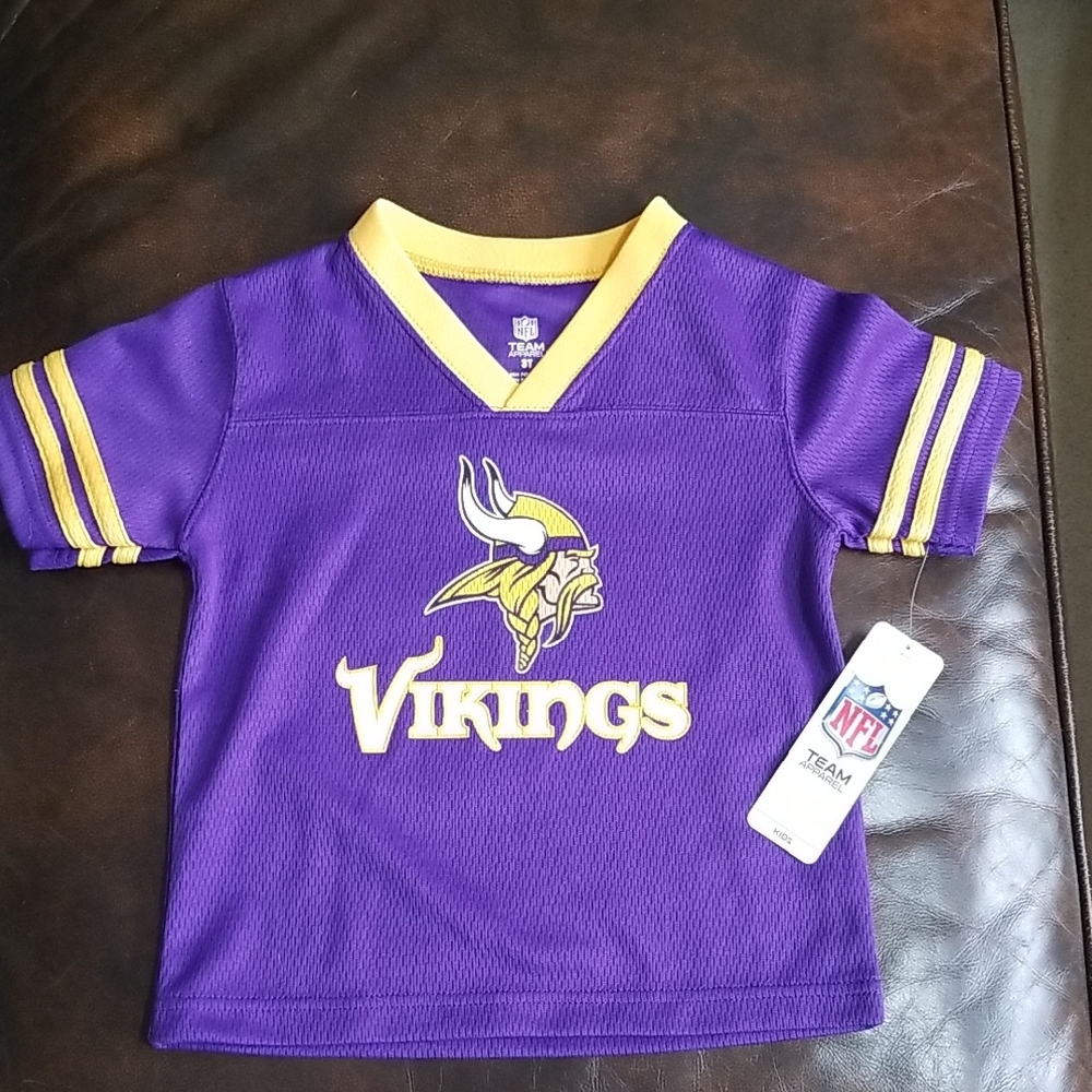NFL Team Apparel Vikings Purple Yellow Jersey Top